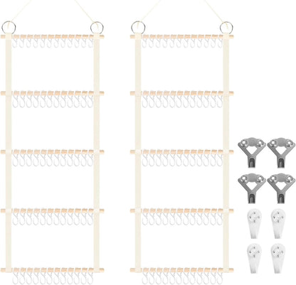 Bow Holder for Girls Hair Bows 52x17 inch, Beige Bow Clip Organizer