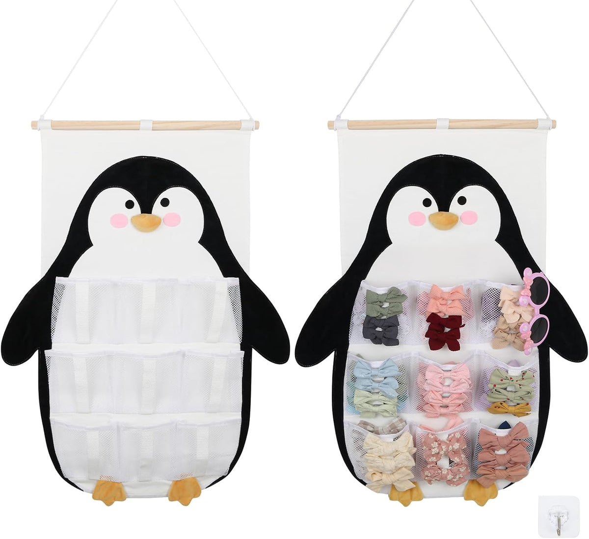 Bow Holder for Girls Hair Bows 52x17 inch, Beige Bow Clip Organizer