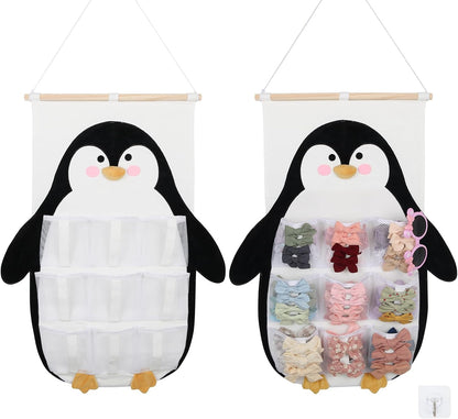 Bow Holder for Girls Hair Bows 52x17 inch, Beige Bow Clip Organizer