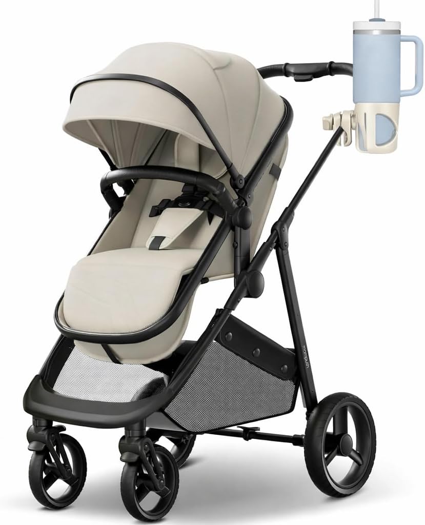 New Stroller Cup Holder for Stanley Quencher H2.0 (30 & 40 Oz. Models), Also Compatible with Stanley IceFlow (20 & 30 Oz. Models) - Black