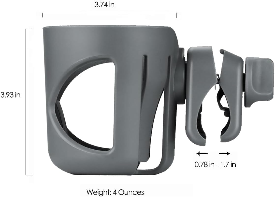 New Stroller Cup Holder for Stanley Quencher H2.0 (30 & 40 Oz. Models), Also Compatible with Stanley IceFlow (20 & 30 Oz. Models) - Black