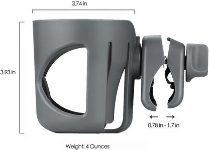 New Stroller Cup Holder for Stanley Quencher H2.0 (30 & 40 Oz. Models), Also Compatible with Stanley IceFlow (20 & 30 Oz. Models) - Black