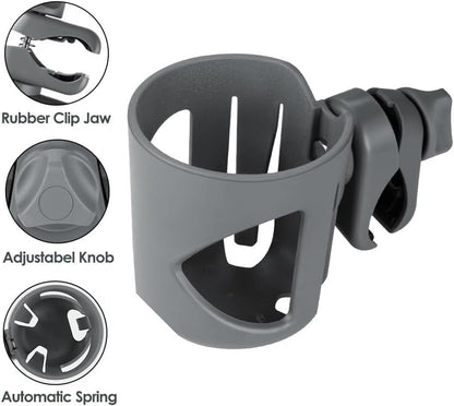 New Stroller Cup Holder for Stanley Quencher H2.0 (30 & 40 Oz. Models), Also Compatible with Stanley IceFlow (20 & 30 Oz. Models) - Black