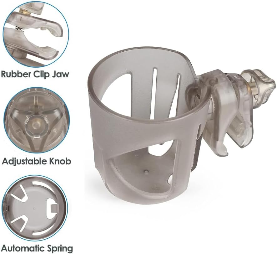 New Stroller Cup Holder for Stanley Quencher H2.0 (30 & 40 Oz. Models), Also Compatible with Stanley IceFlow (20 & 30 Oz. Models) - Black