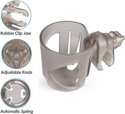 New Stroller Cup Holder for Stanley Quencher H2.0 (30 & 40 Oz. Models), Also Compatible with Stanley IceFlow (20 & 30 Oz. Models) - Black