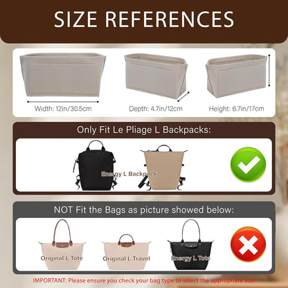 Purse Organizer Insert for Longchamp Le Pliage, Tote Bag Organizer