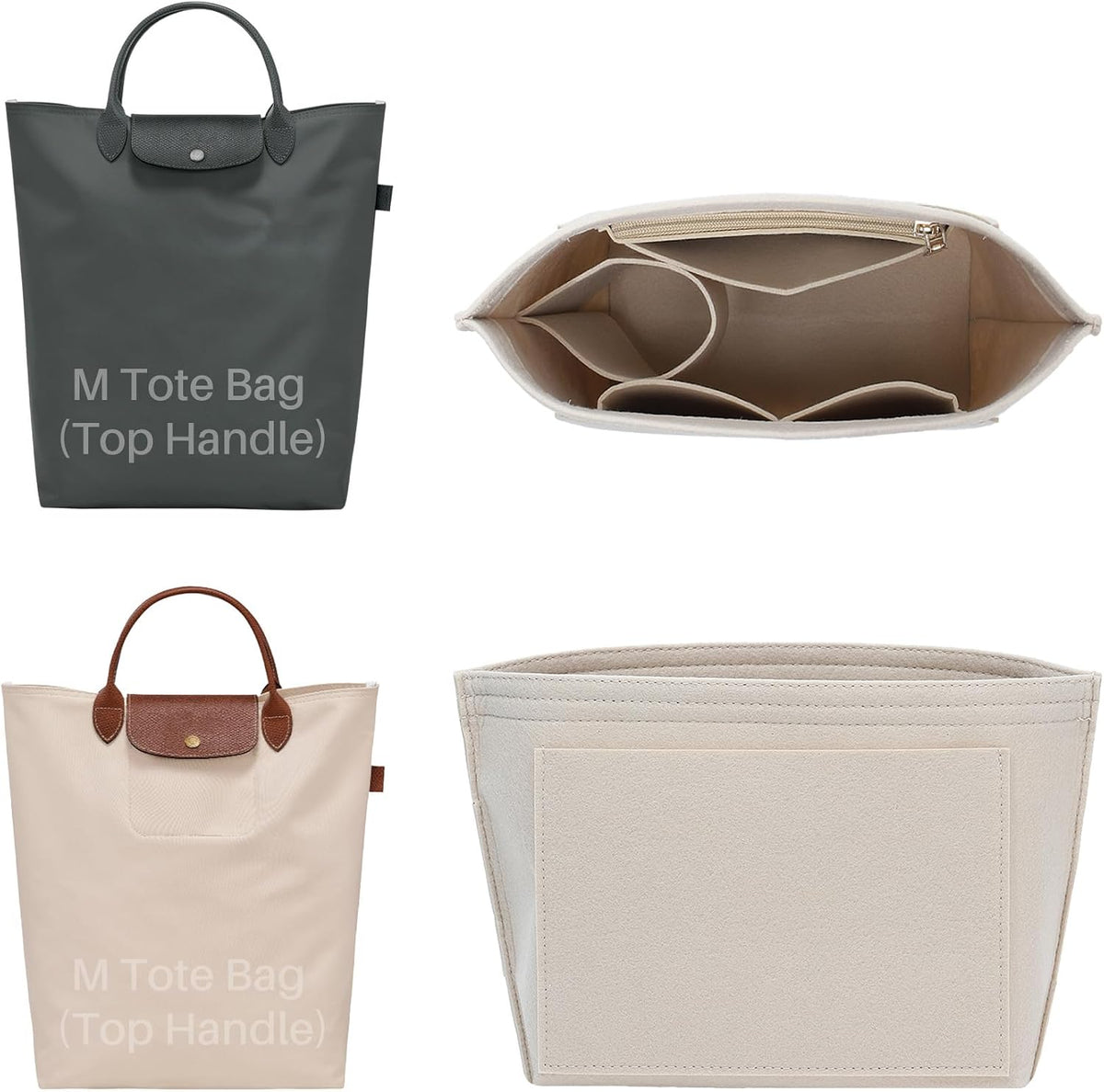 Purse Organizer Insert for Longchamp Le Pliage, Tote Bag Organizer