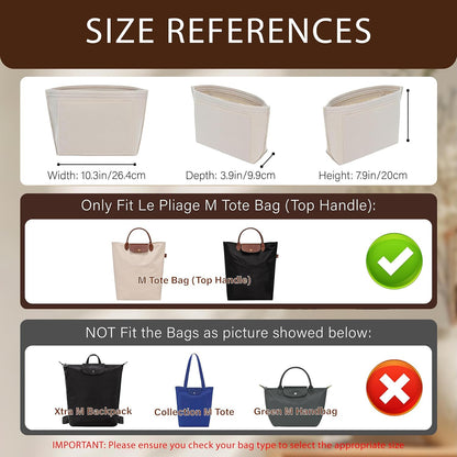 Purse Organizer Insert for Longchamp Le Pliage, Tote Bag Organizer