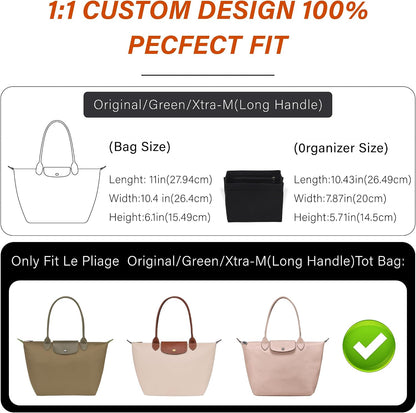 Purse Organizer Insert for Longchamp Le Pliage, Tote Bag Organizer
