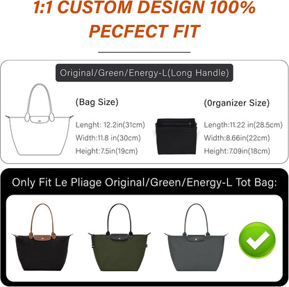 Purse Organizer Insert for Longchamp Le Pliage, Tote Bag Organizer