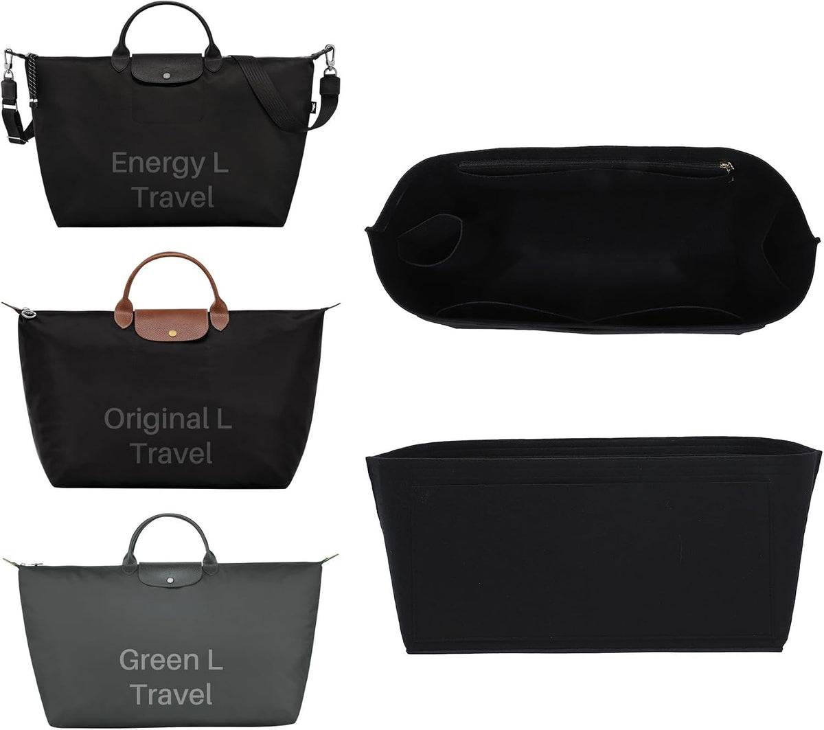 Purse Organizer Insert for Longchamp Le Pliage, Tote Bag Organizer