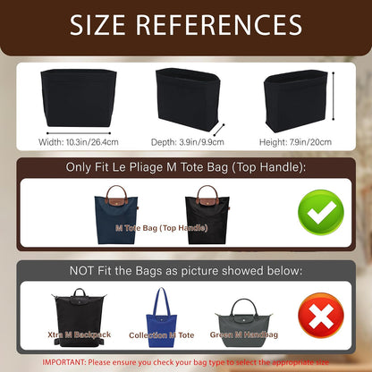 Purse Organizer Insert for Longchamp Le Pliage, Tote Bag Organizer