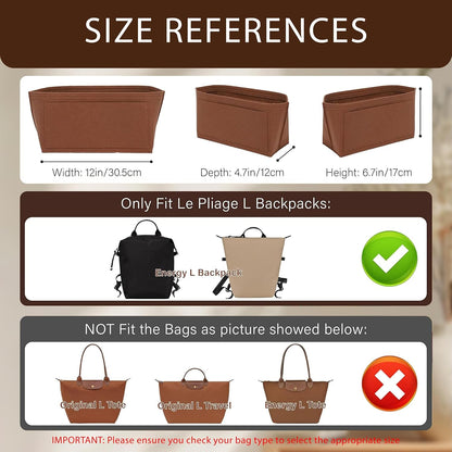 Purse Organizer Insert for Longchamp Le Pliage, Tote Bag Organizer