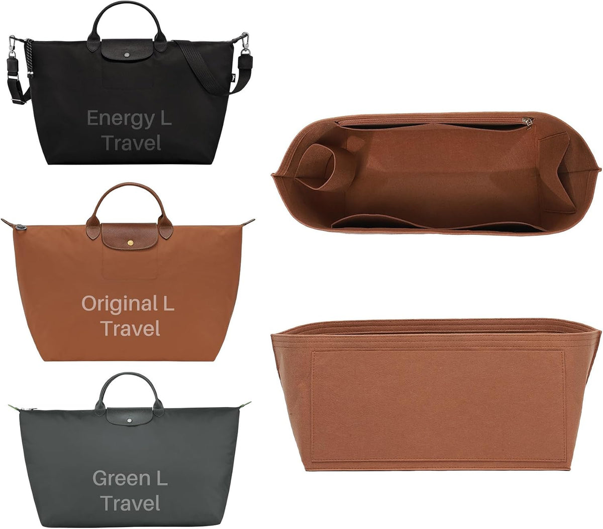 Purse Organizer Insert for Longchamp Le Pliage, Tote Bag Organizer