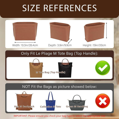 Purse Organizer Insert for Longchamp Le Pliage, Tote Bag Organizer