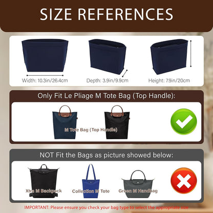 Purse Organizer Insert for Longchamp Le Pliage, Tote Bag Organizer
