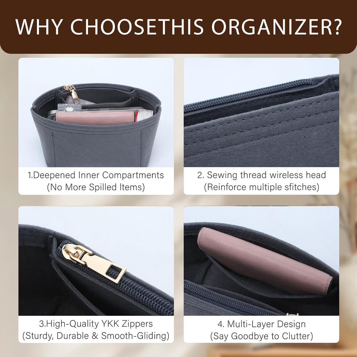 Purse Organizer Insert for Longchamp Le Pliage, Tote Bag Organizer