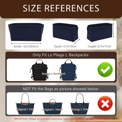 Purse Organizer Insert for Longchamp Le Pliage, Tote Bag Organizer