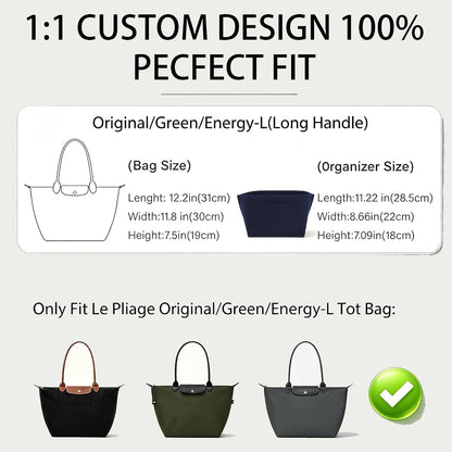 Purse Organizer Insert for Longchamp Le Pliage, Tote Bag Organizer