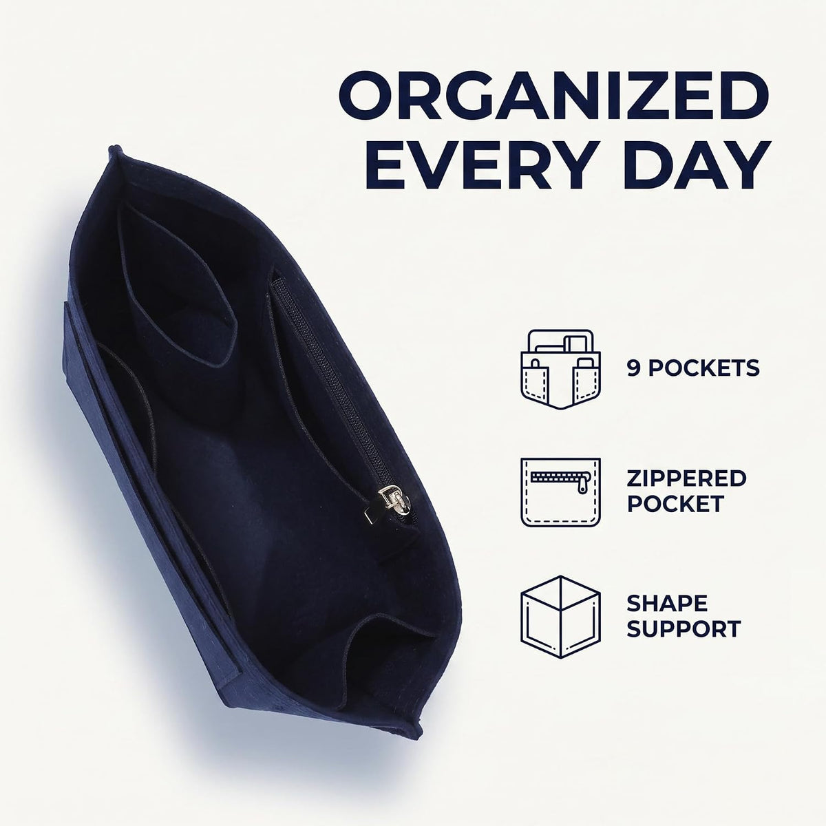 Purse Organizer Insert for Longchamp Le Pliage, Tote Bag Organizer
