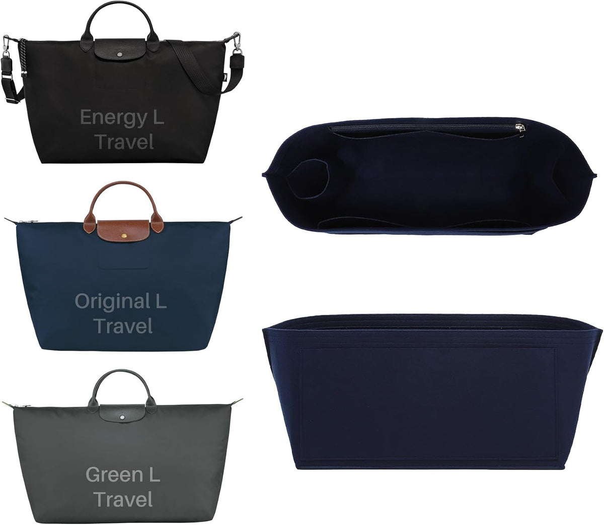 Purse Organizer Insert for Longchamp Le Pliage, Tote Bag Organizer