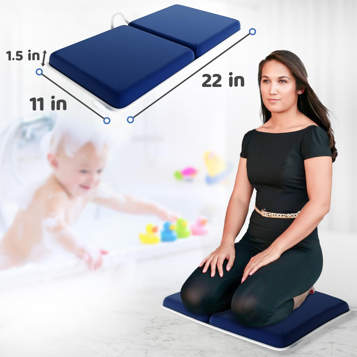 Bath Kneeler & Elbow Kneeling Rest Pad Set for Baby Washing Baths Gift Set