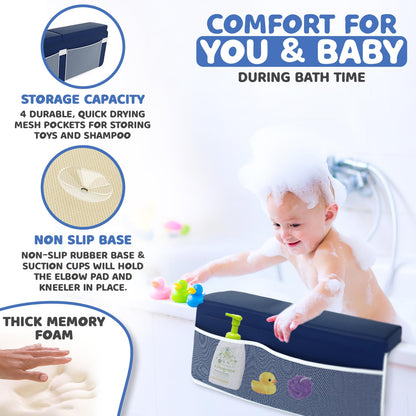 Bath Kneeler & Elbow Kneeling Rest Pad Set for Baby Washing Baths Gift Set