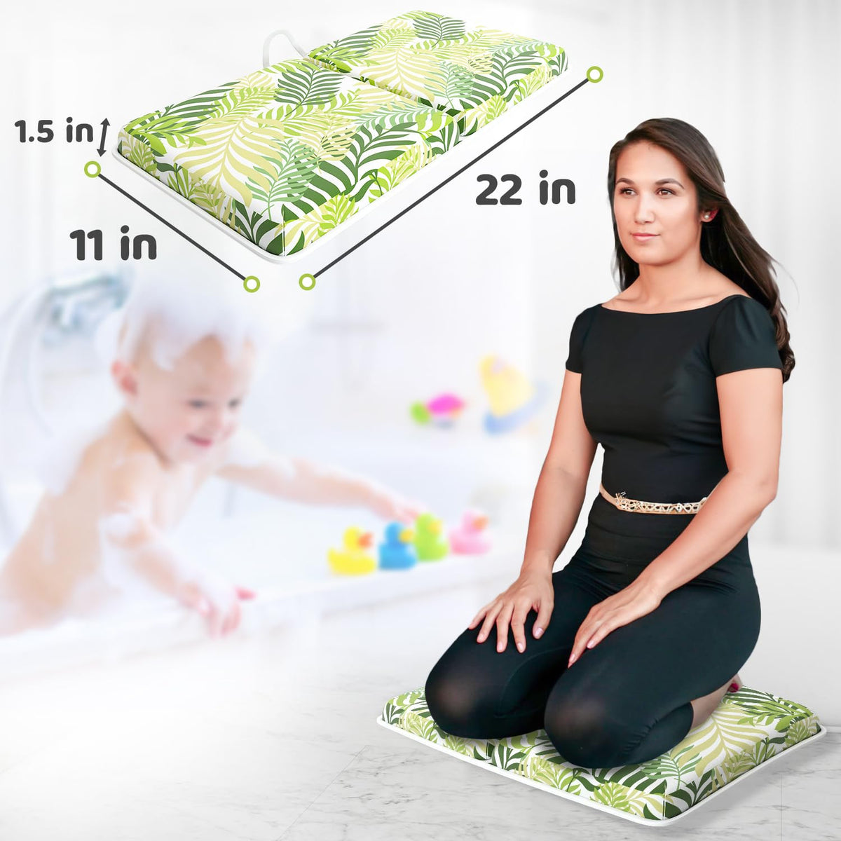 Bath Kneeler & Elbow Kneeling Rest Pad Set for Baby Washing Baths Gift Set