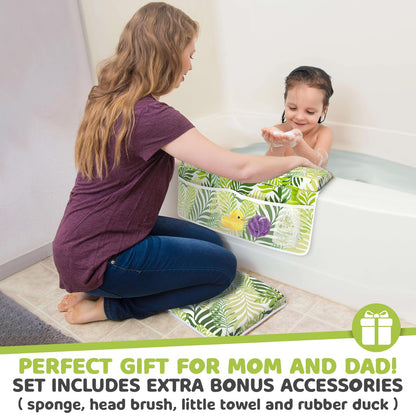 Bath Kneeler & Elbow Kneeling Rest Pad Set for Baby Washing Baths Gift Set