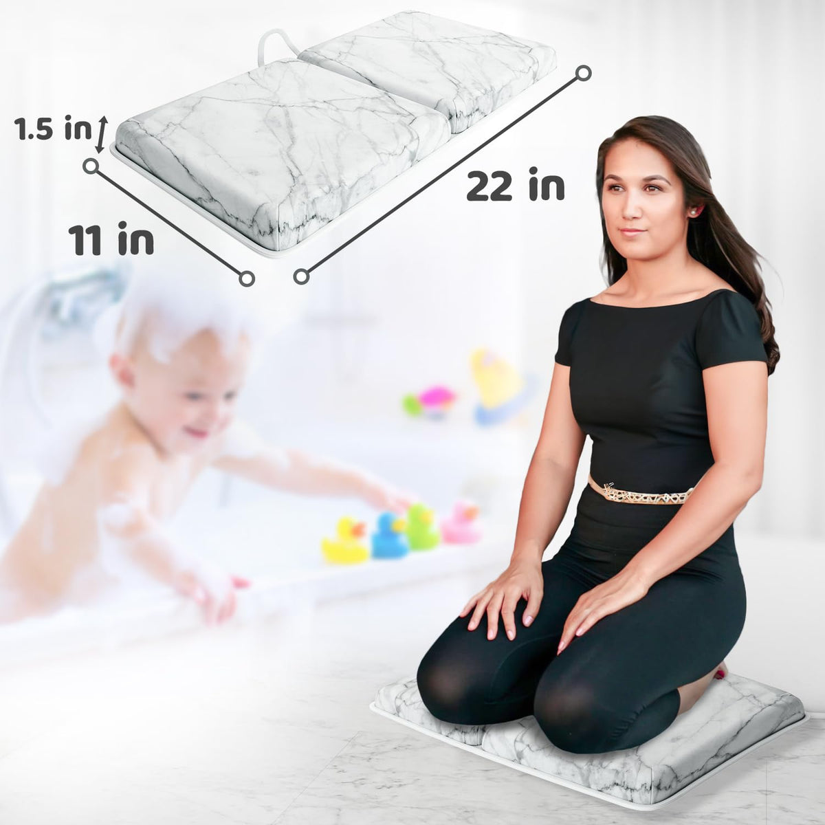 Bath Kneeler & Elbow Kneeling Rest Pad Set for Baby Washing Baths Gift Set