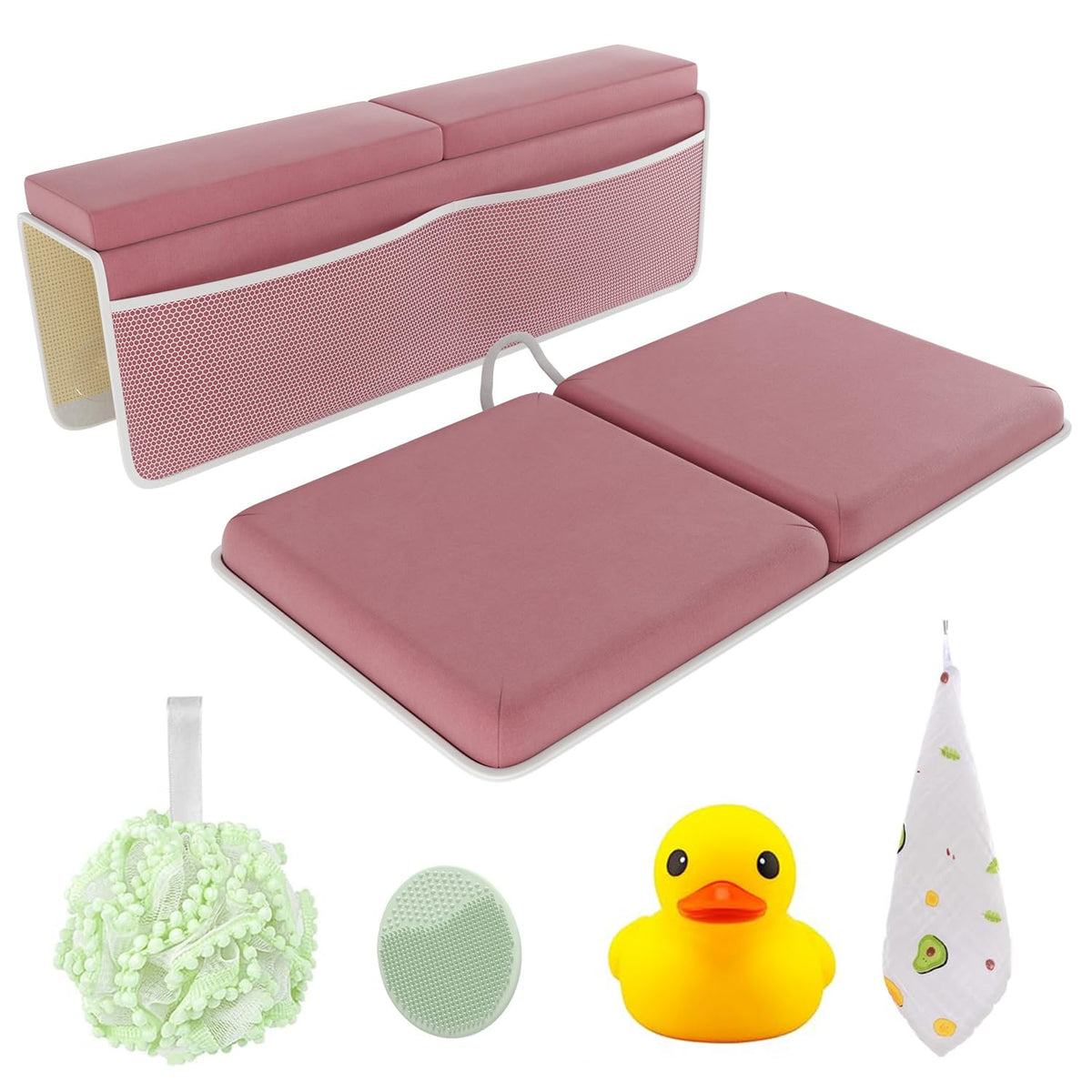 Bath Kneeler & Elbow Kneeling Rest Pad Set for Baby Washing Baths Gift Set