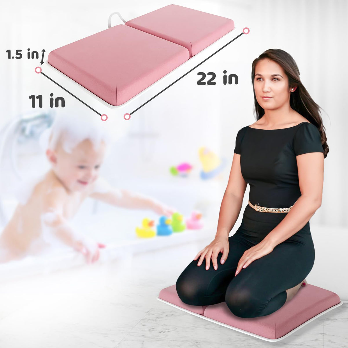 Bath Kneeler & Elbow Kneeling Rest Pad Set for Baby Washing Baths Gift Set