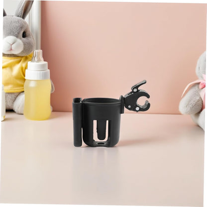 2pcs Pram Cup Holder with Phone Case Dual-use Stroller Storage Rack for Drinks and Mobile Secure Clamp Fits Strollers Bikes Wheelchairs Walkers and Pushchairs