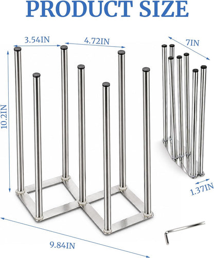 Foldable Bottle Drying Rack, Baby Bottle Drying Rack, Collapsible Cup Draining Holder, Retractable Reusable Stainless Steels Storage Bag Dryer with Non-Slip Bottom