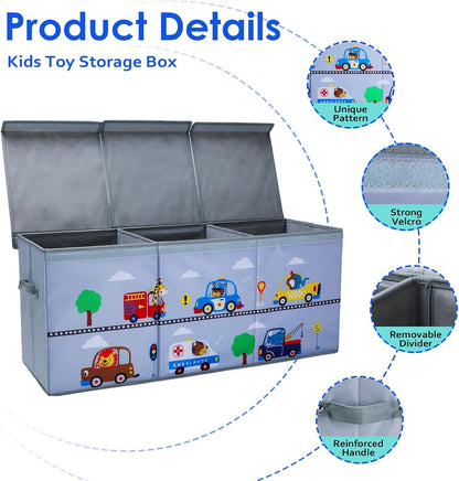 Large Toy Box Collapsible Chest Organizer with Flip Lid for Kids