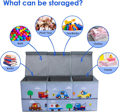 Large Toy Box Collapsible Chest Organizer with Flip Lid for Kids