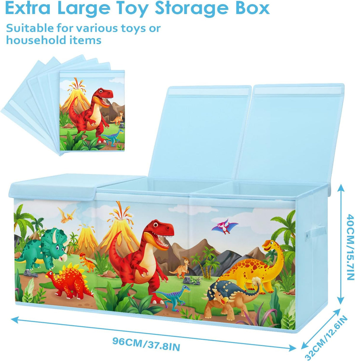 Large Toy Box Collapsible Chest Organizer with Flip Lid for Kids