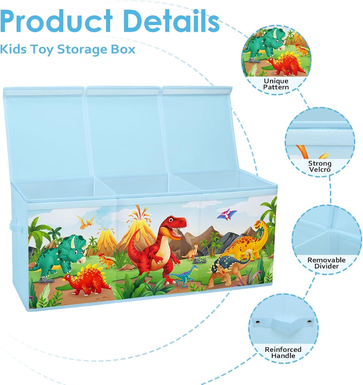 Large Toy Box Collapsible Chest Organizer with Flip Lid for Kids