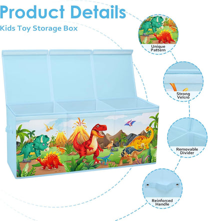 Large Toy Box Collapsible Chest Organizer with Flip Lid for Kids