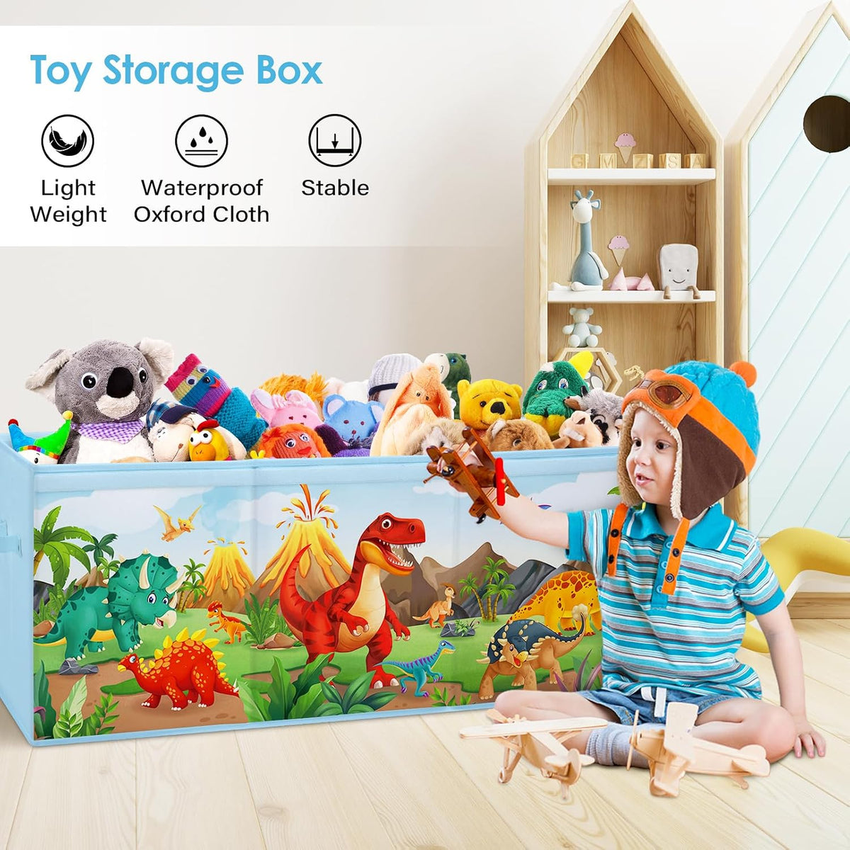 Large Toy Box Collapsible Chest Organizer with Flip Lid for Kids