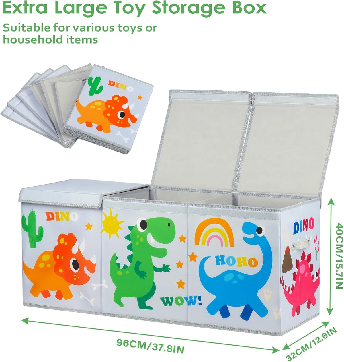 Large Toy Box Collapsible Chest Organizer with Flip Lid for Kids