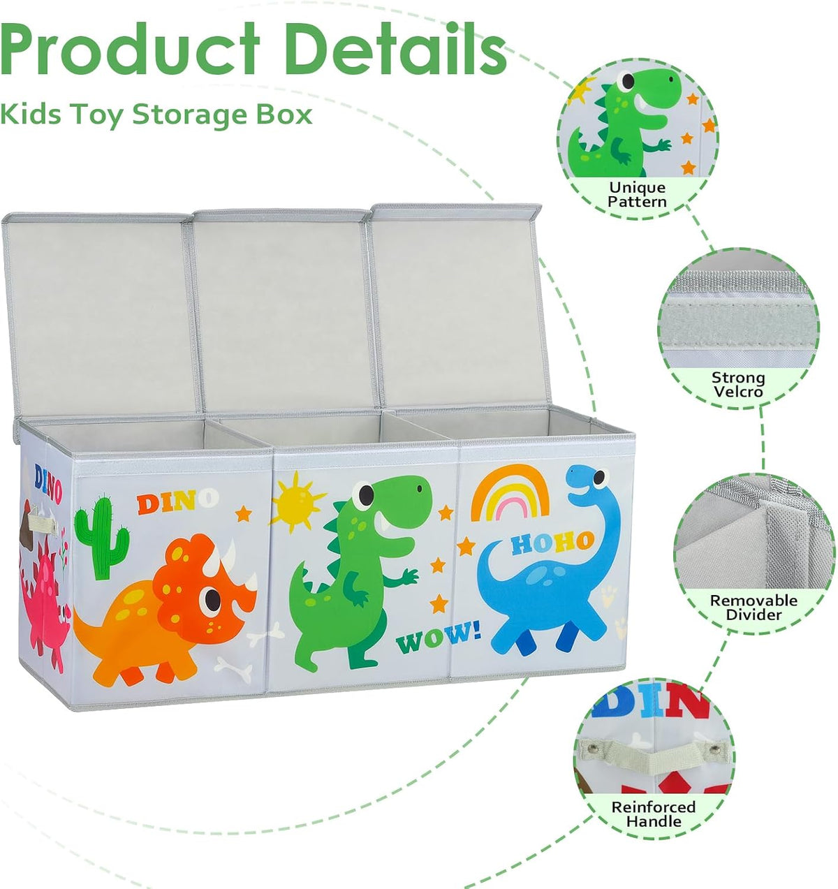 Large Toy Box Collapsible Chest Organizer with Flip Lid for Kids