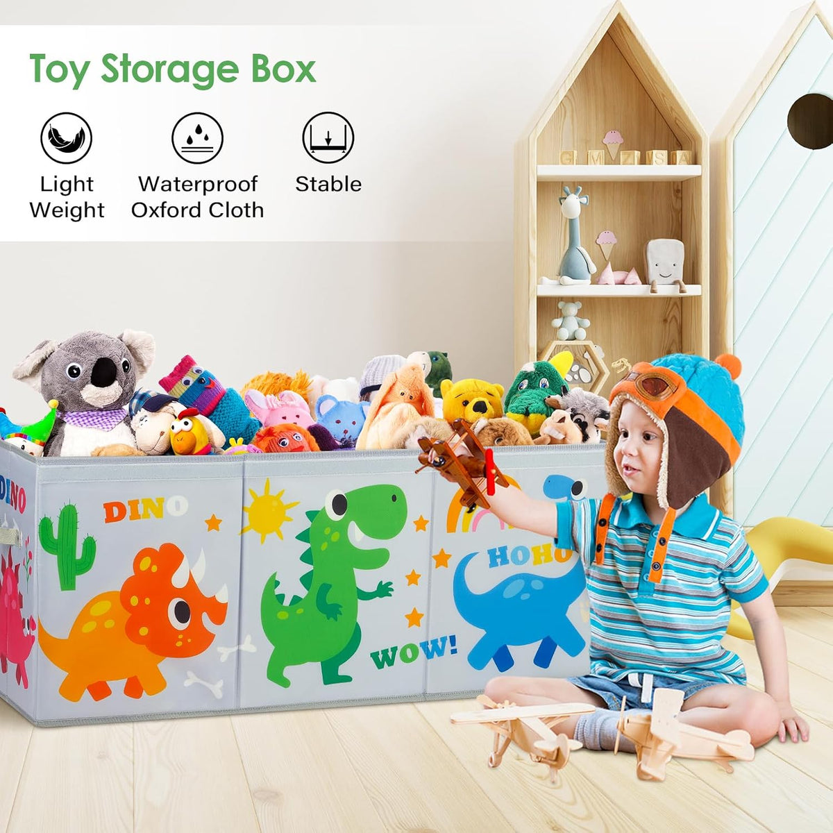 Large Toy Box Collapsible Chest Organizer with Flip Lid for Kids