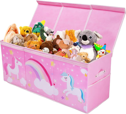 Large Toy Box Collapsible Chest Organizer with Flip Lid for Kids