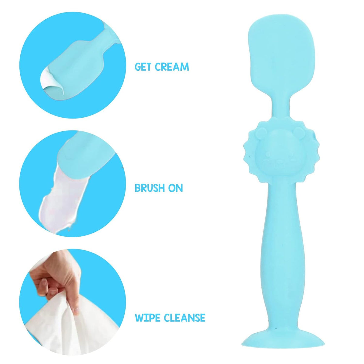 Baby Diaper Cream Spatula, Baby Butt Paste Applicator, Newborn Diaper Cream Brush for Babies (Yellow)