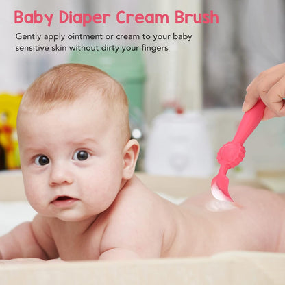 Baby Diaper Cream Spatula, Baby Butt Paste Applicator, Newborn Diaper Cream Brush for Babies (Yellow)