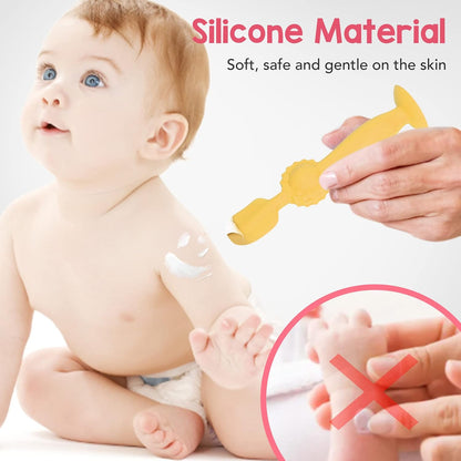 Baby Diaper Cream Spatula, Baby Butt Paste Applicator, Newborn Diaper Cream Brush for Babies (Yellow)