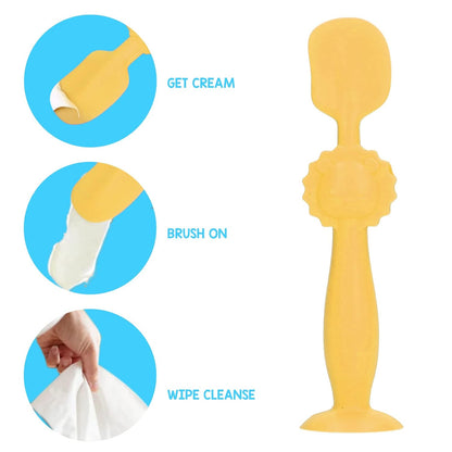 Baby Diaper Cream Spatula, Baby Butt Paste Applicator, Newborn Diaper Cream Brush for Babies (Yellow)