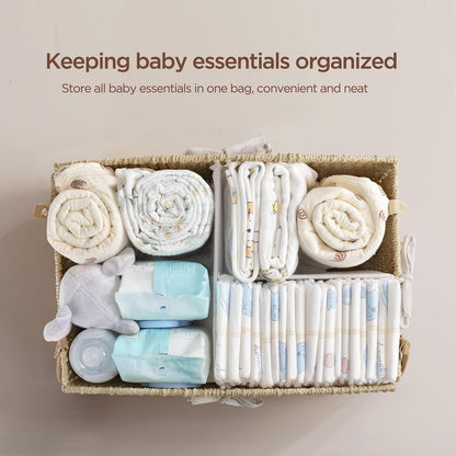 Diaper Caddy Organizer Detachable Portable Hand-Woven Storage Basket
