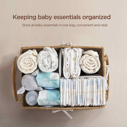 Diaper Caddy Organizer Detachable Portable Hand-Woven Storage Basket